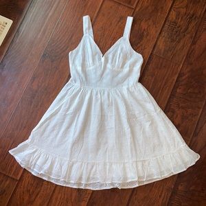 SHEIN ruffle white lace dress